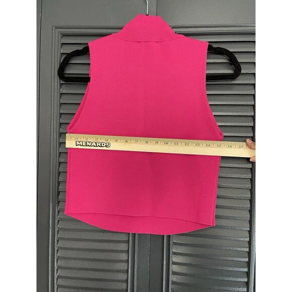 Knit Mock Neck Sleeveless Bodycon Stretch Hot Pink House of Harlow 1960 (M) NWT - Picture 7 of 9